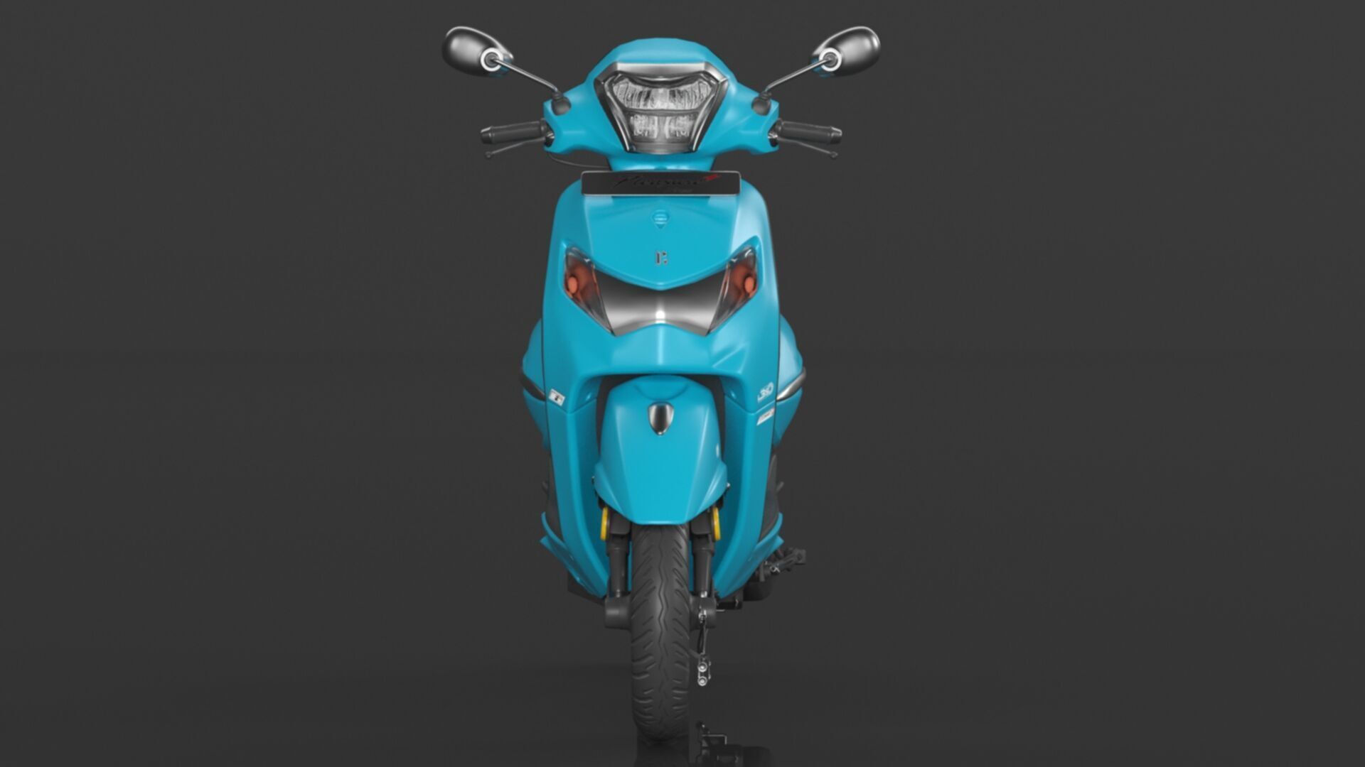 Hero PLEASURE XTEC Scooter Connected Bluish Teal  Low-poly 3D model_1