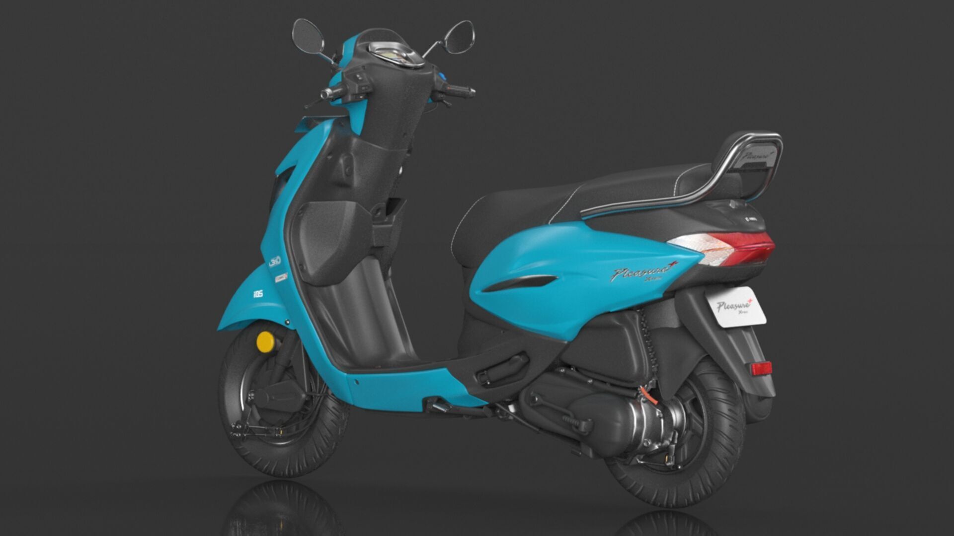 Hero PLEASURE XTEC Scooter Connected Bluish Teal  Low-poly 3D model_10