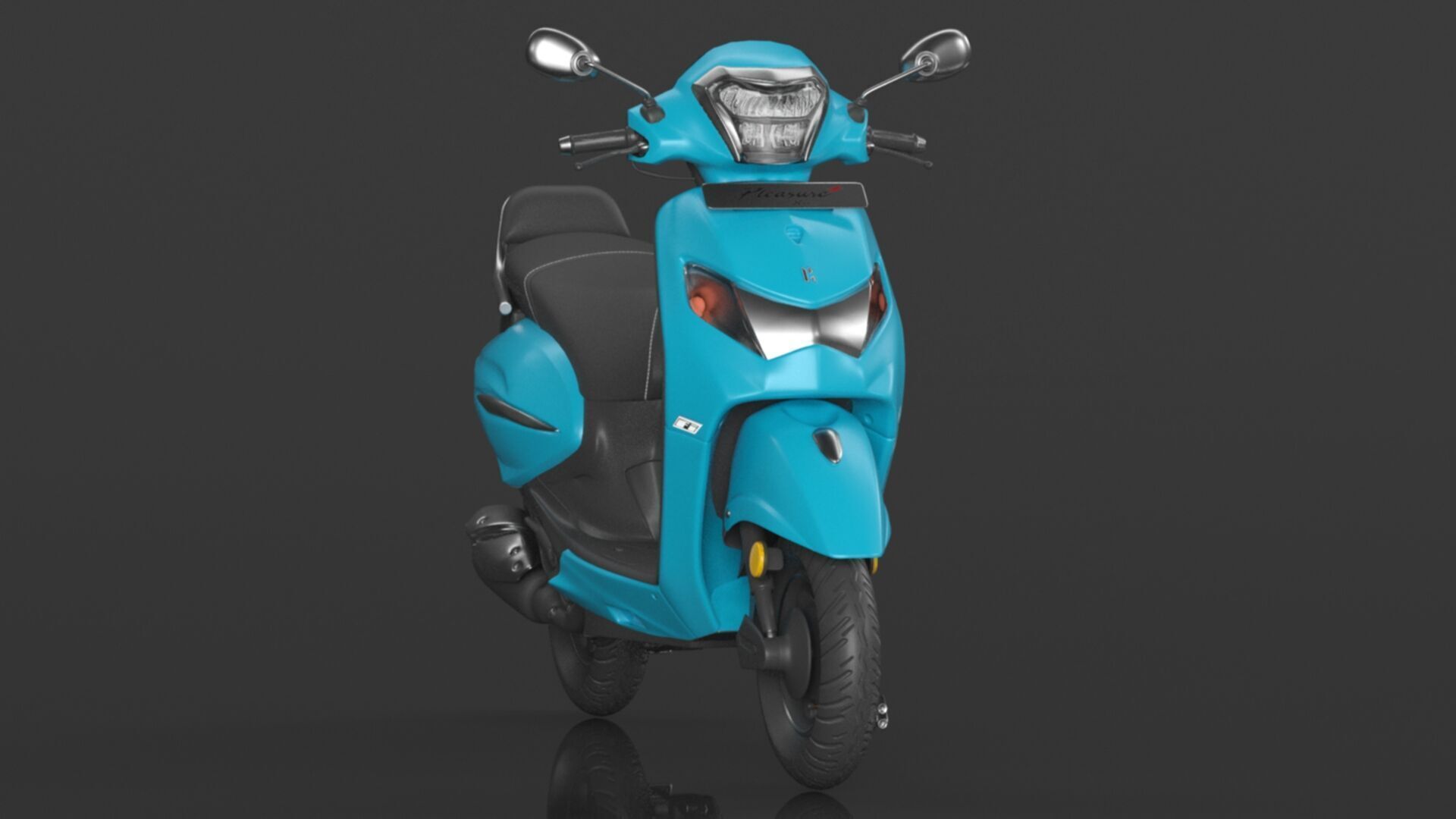 Hero PLEASURE XTEC Scooter Connected Bluish Teal  Low-poly 3D model_3
