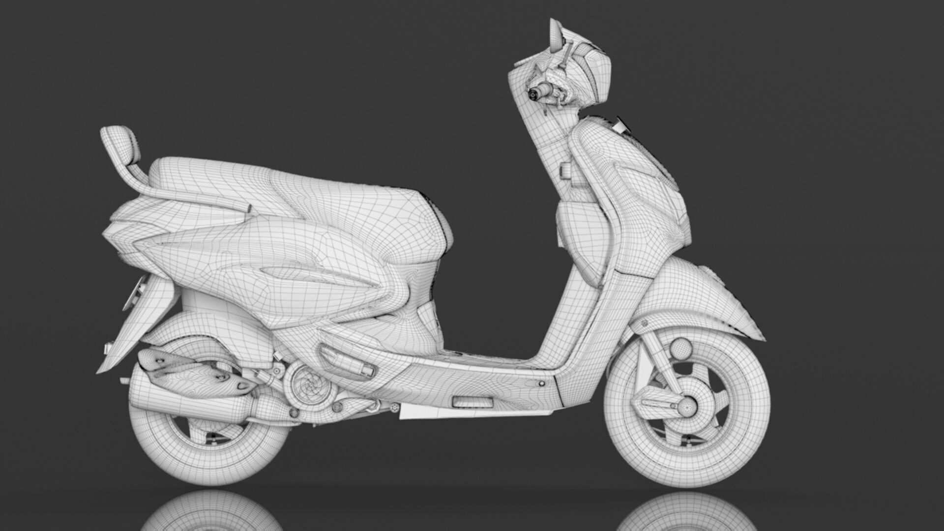 Hero PLEASURE XTEC Scooter Connected Bluish Teal  Low-poly 3D model_17