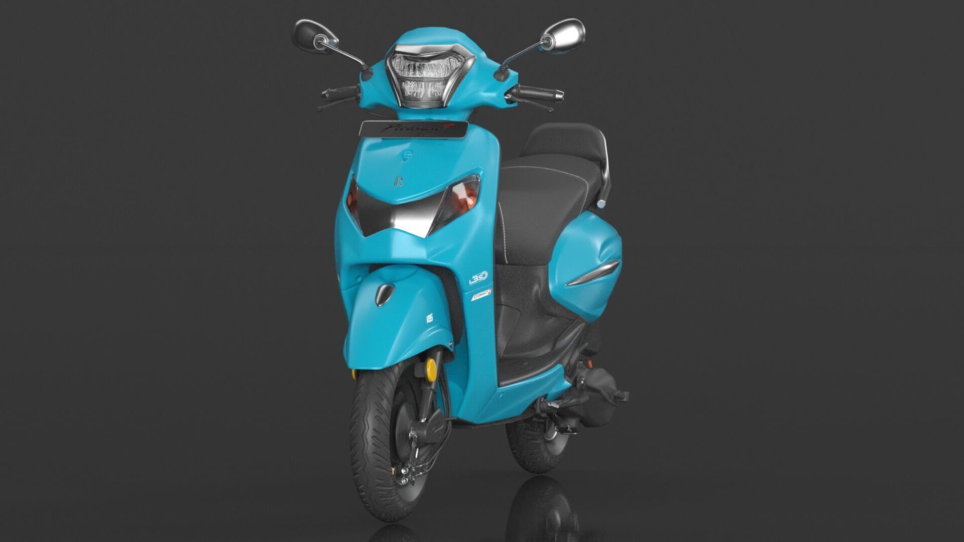 Hero PLEASURE XTEC Scooter Connected Bluish Teal  Low-poly 3D model_14