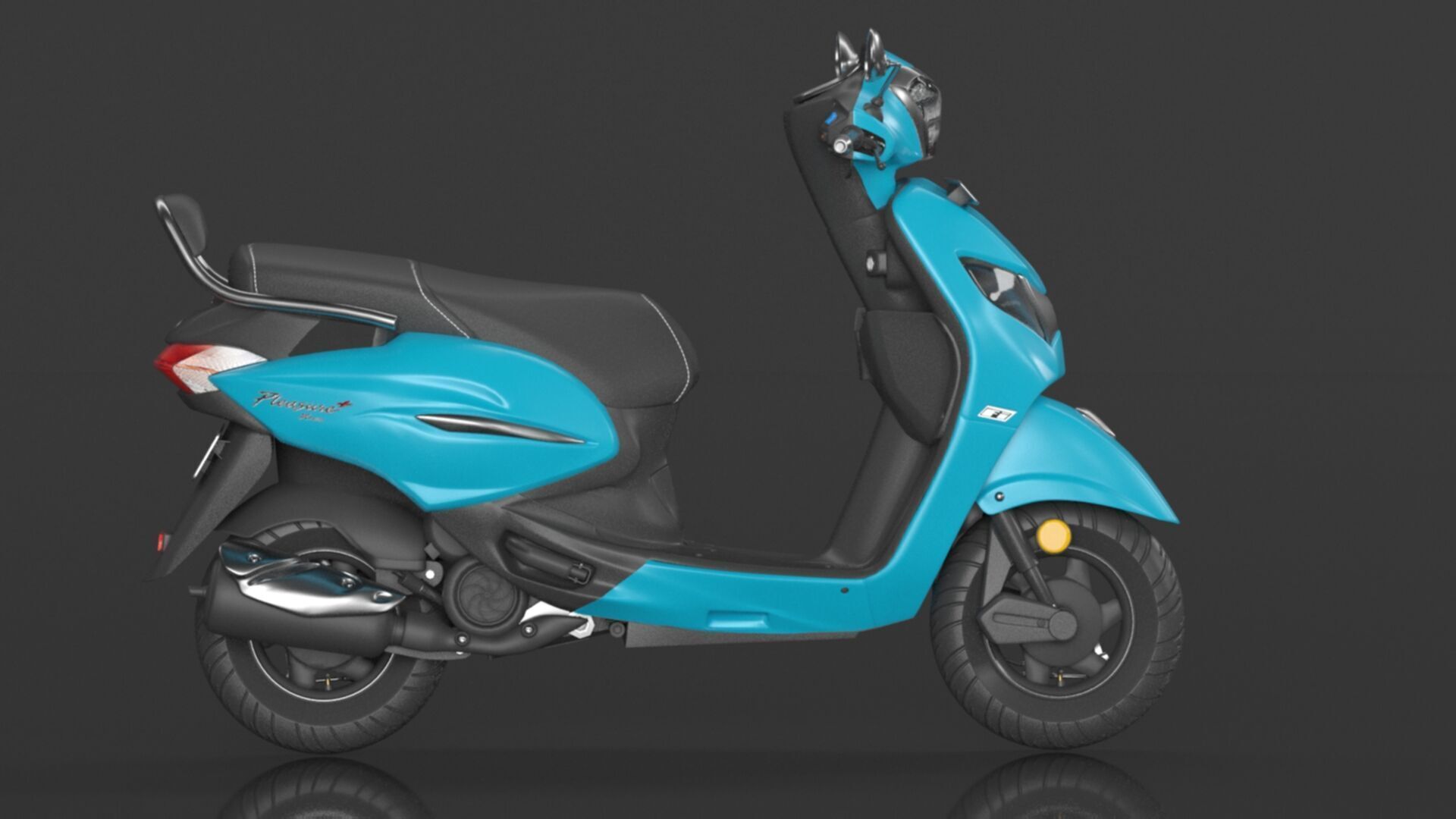 Hero PLEASURE XTEC Scooter Connected Bluish Teal  Low-poly 3D model_6