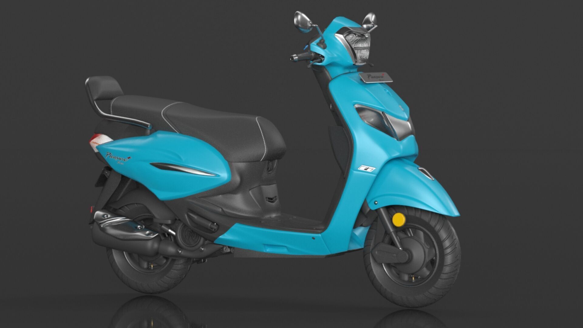 Hero PLEASURE XTEC Scooter Connected Bluish Teal  Low-poly 3D model_5