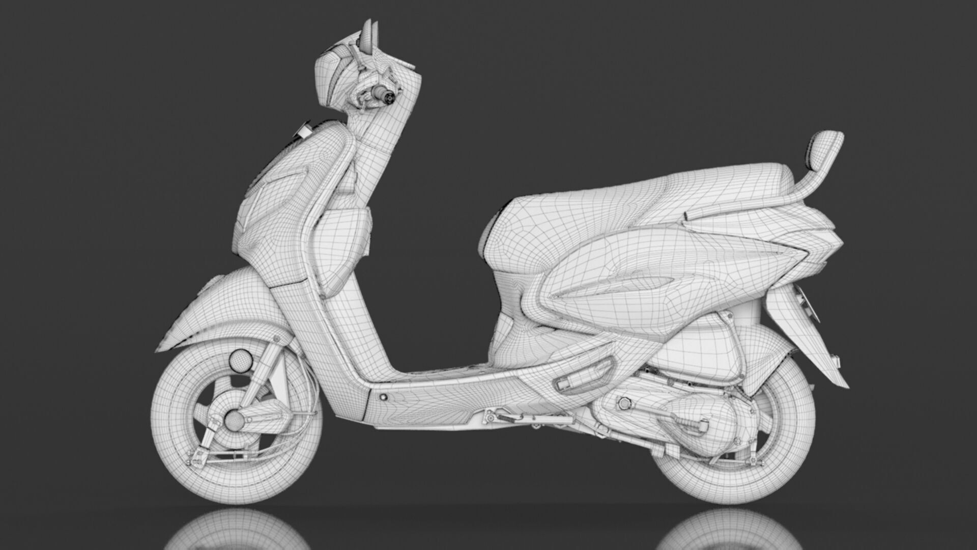 Hero PLEASURE XTEC Scooter Connected Bluish Teal  Low-poly 3D model_19