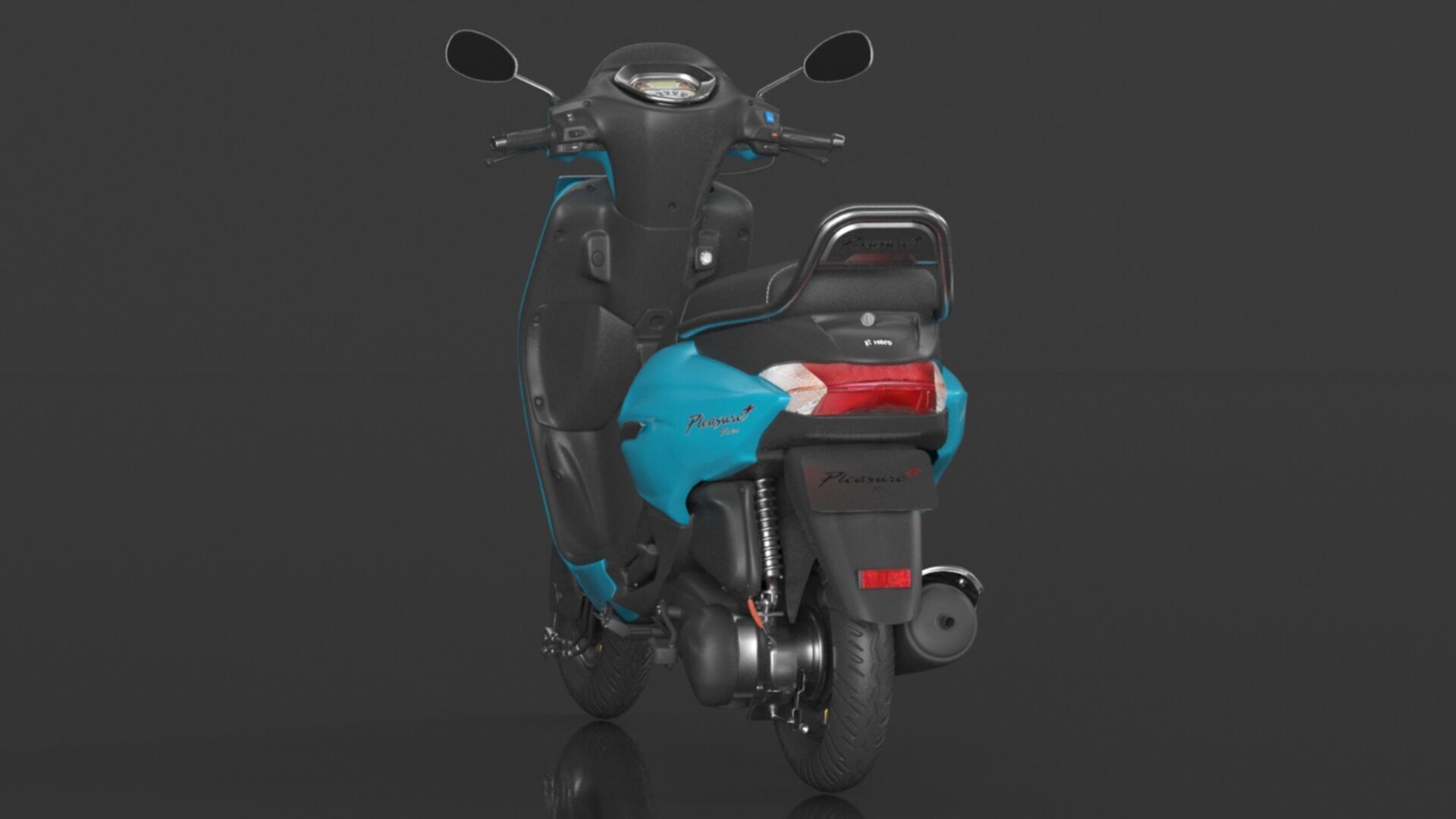 Hero PLEASURE XTEC Scooter Connected Bluish Teal  Low-poly 3D model_9