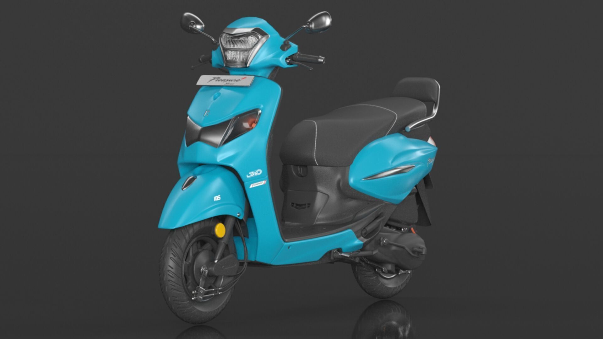Hero PLEASURE XTEC Scooter Connected Bluish Teal  Low-poly 3D model_13