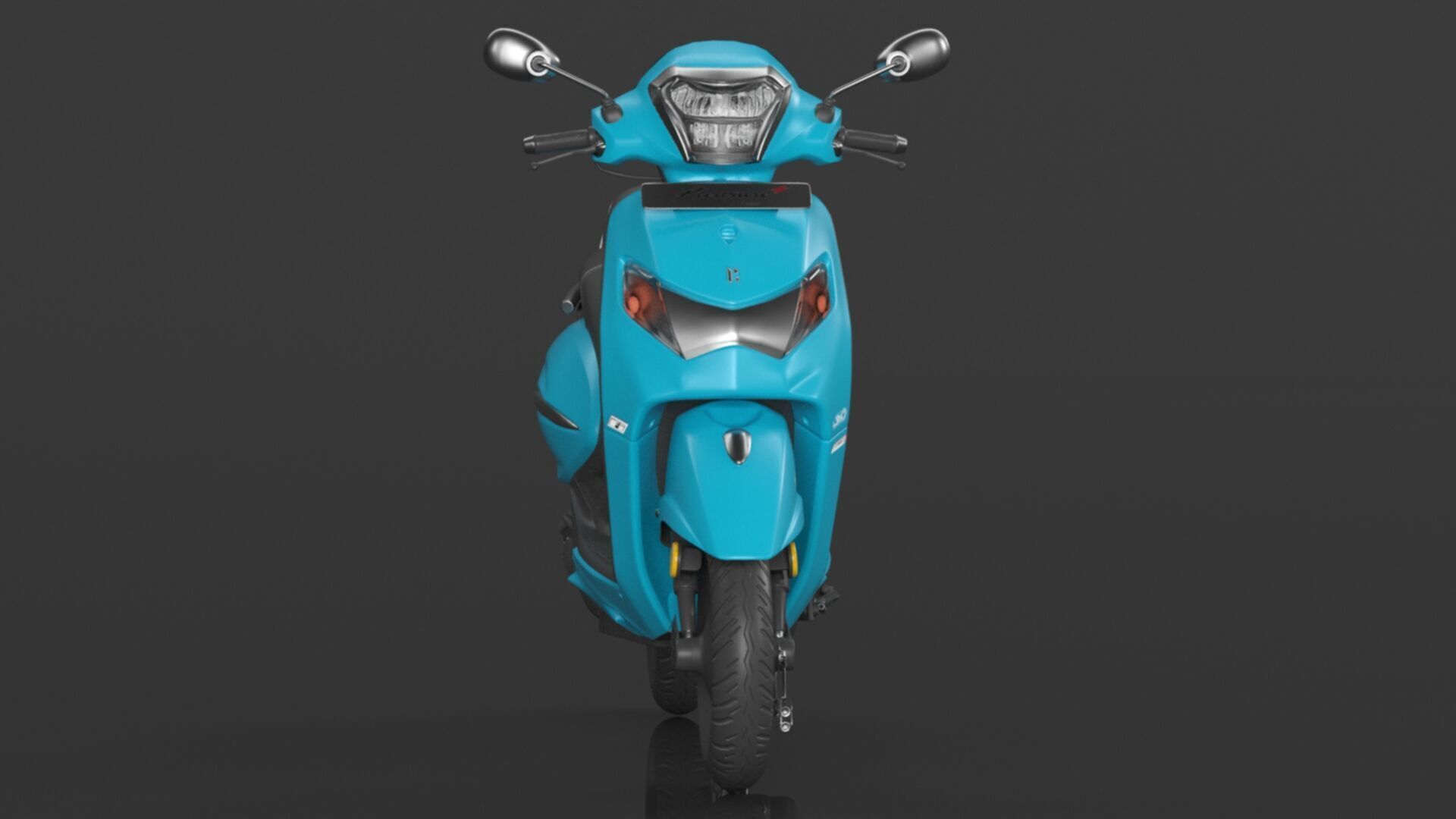 Hero PLEASURE XTEC Scooter Connected Bluish Teal  Low-poly 3D model_2