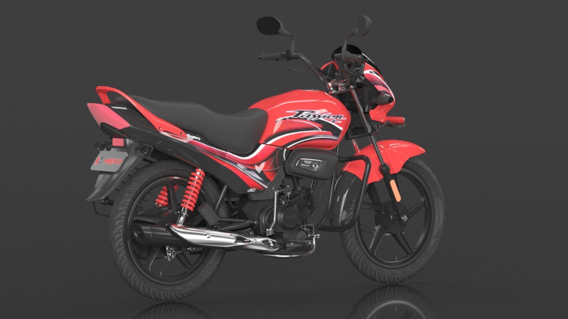 Hero Passion  Bike Sport Red Booking for Ex-Showroom Price Low-poly 3D model_7