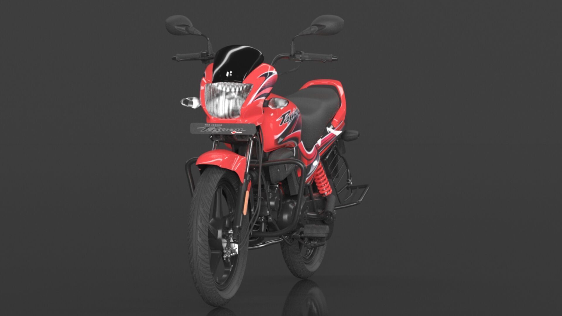 Hero Passion  Bike Sport Red Booking for Ex-Showroom Price Low-poly 3D model_14
