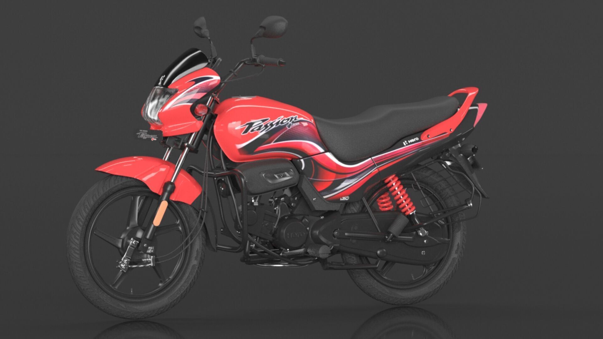 Hero Passion  Bike Sport Red Booking for Ex-Showroom Price Low-poly 3D model_12