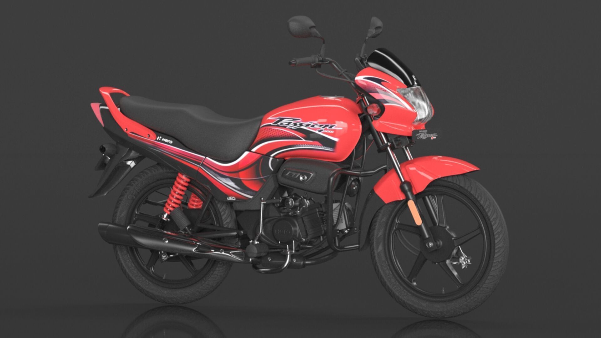 Hero Passion  Bike Sport Red Booking for Ex-Showroom Price Low-poly 3D model_5