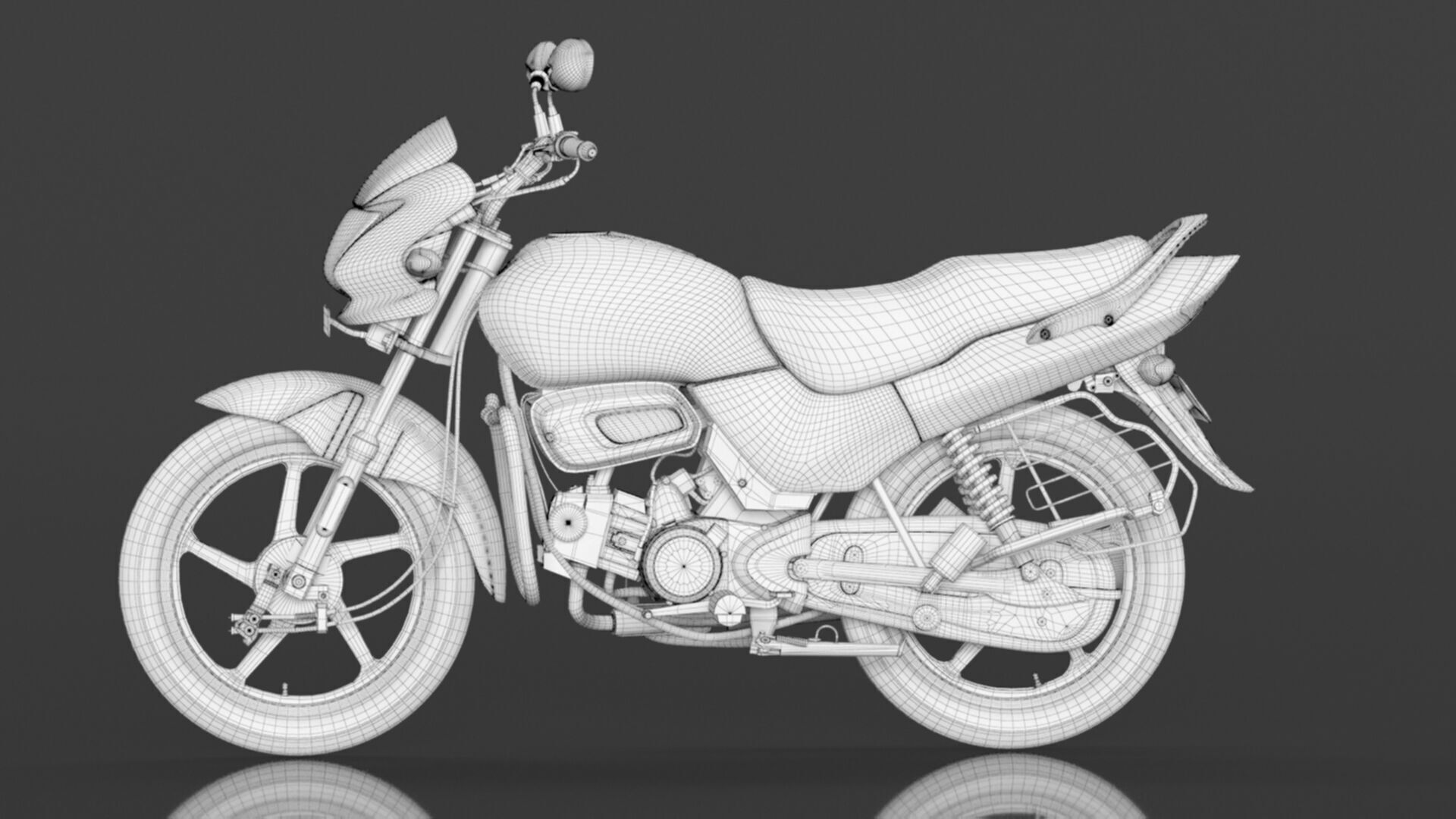 Hero Passion  Bike Sport Red Booking for Ex-Showroom Price Low-poly 3D model_19