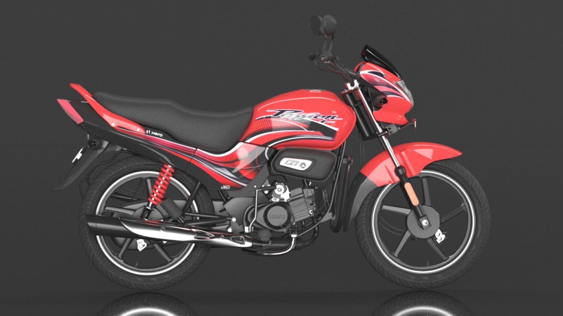 Hero Passion  Bike Sport Red Booking for Ex-Showroom Price Low-poly 3D model_6