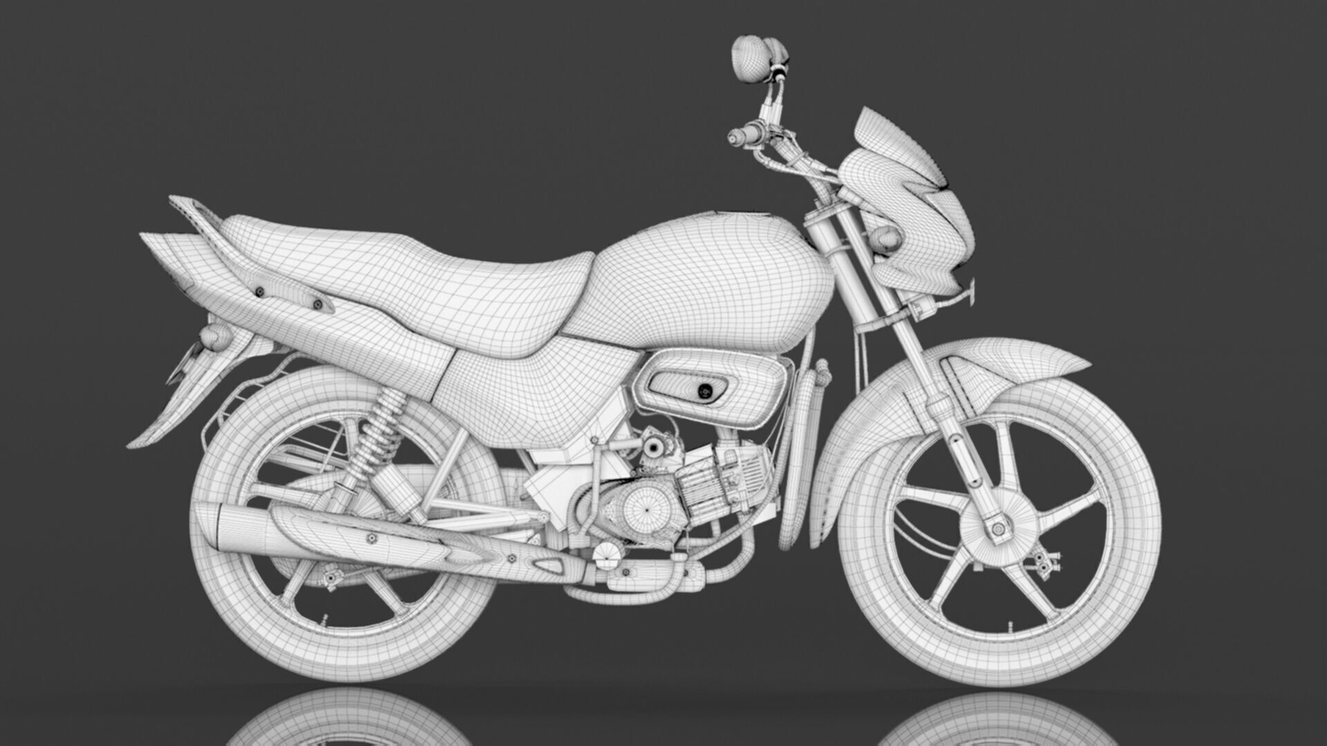 Hero Passion  Bike Sport Red Booking for Ex-Showroom Price Low-poly 3D model_17