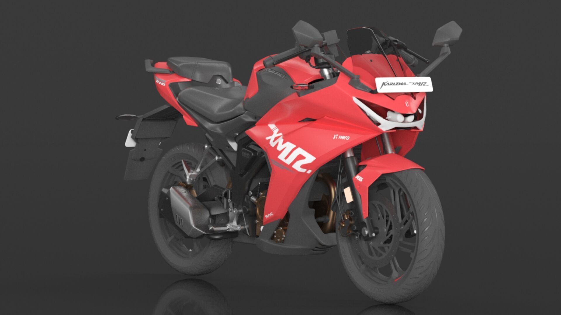 Hero Karizma XMR Bike Turbo Red Booking for Ex-Showroom Price Low-poly 3D model_4