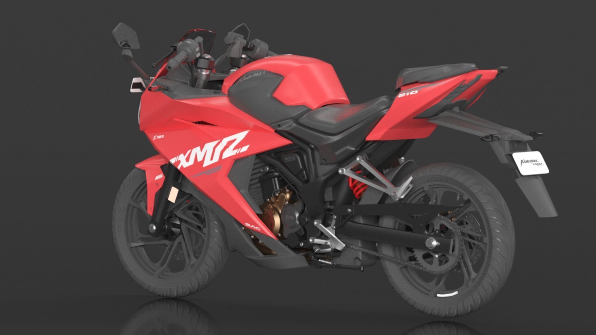 Hero Karizma XMR Bike Turbo Red Booking for Ex-Showroom Price Low-poly 3D model_10