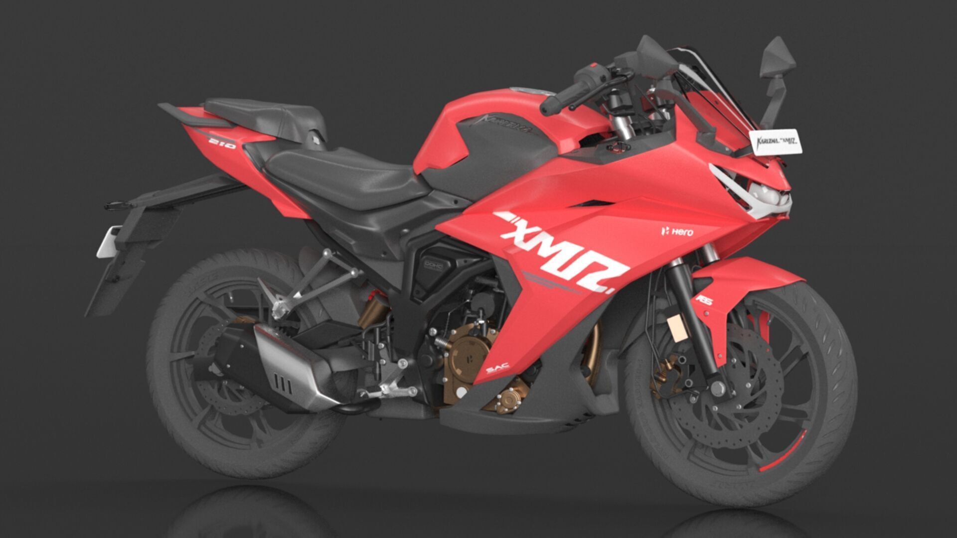 Hero Karizma XMR Bike Turbo Red Booking for Ex-Showroom Price Low-poly 3D model_5