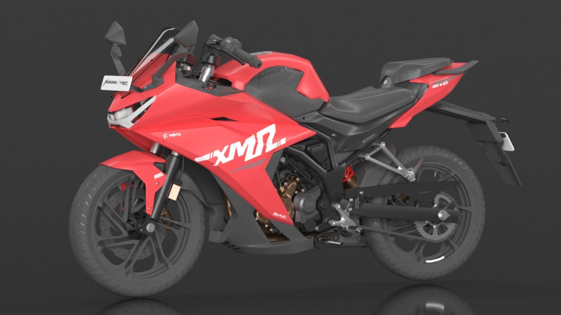 Hero Karizma XMR Bike Turbo Red Booking for Ex-Showroom Price Low-poly 3D model_12