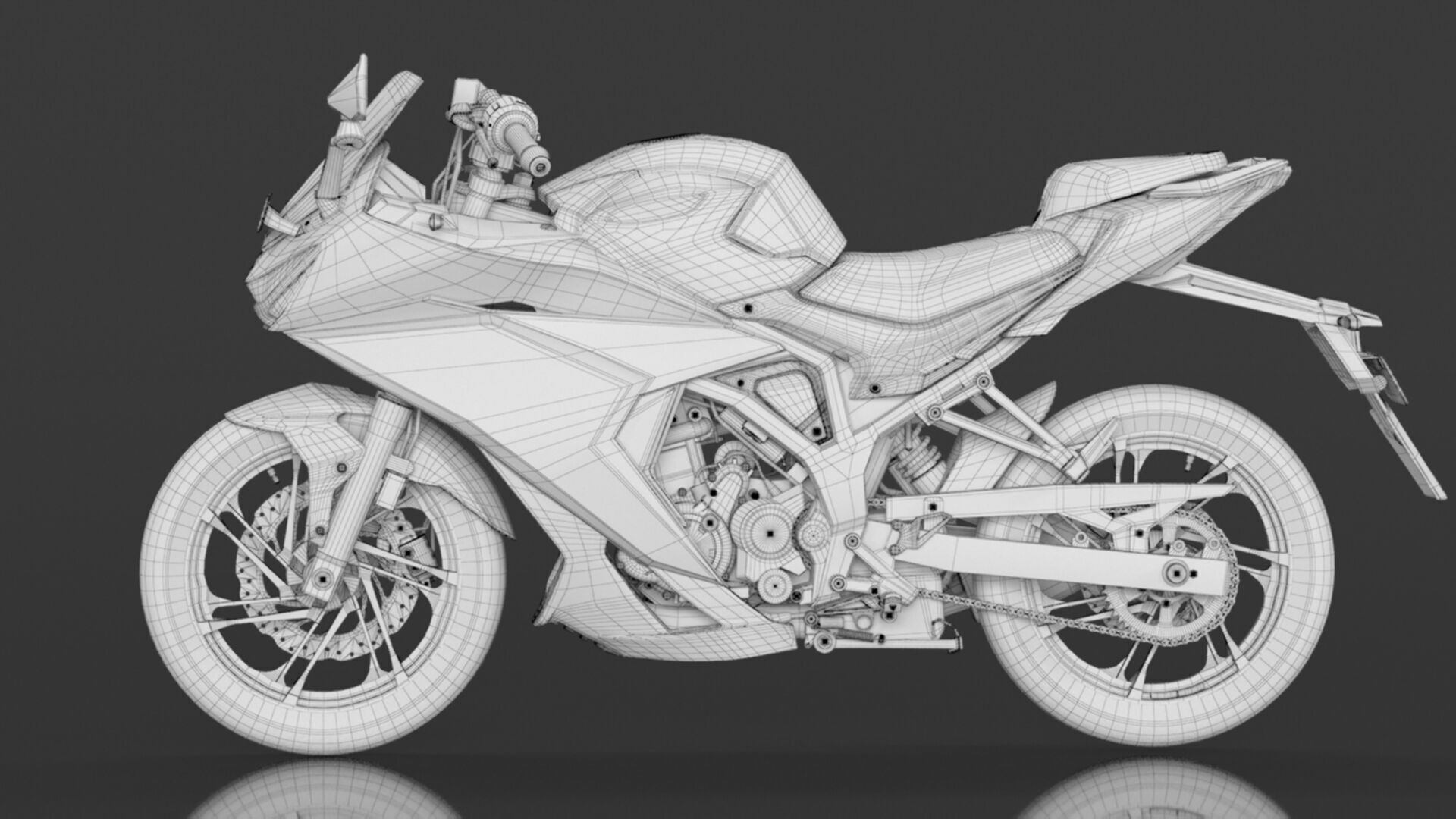 Hero Karizma XMR Bike Turbo Red Booking for Ex-Showroom Price Low-poly 3D model_19