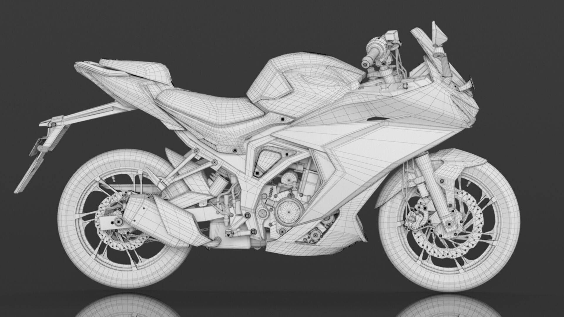Hero Karizma XMR Bike Turbo Red Booking for Ex-Showroom Price Low-poly 3D model_17