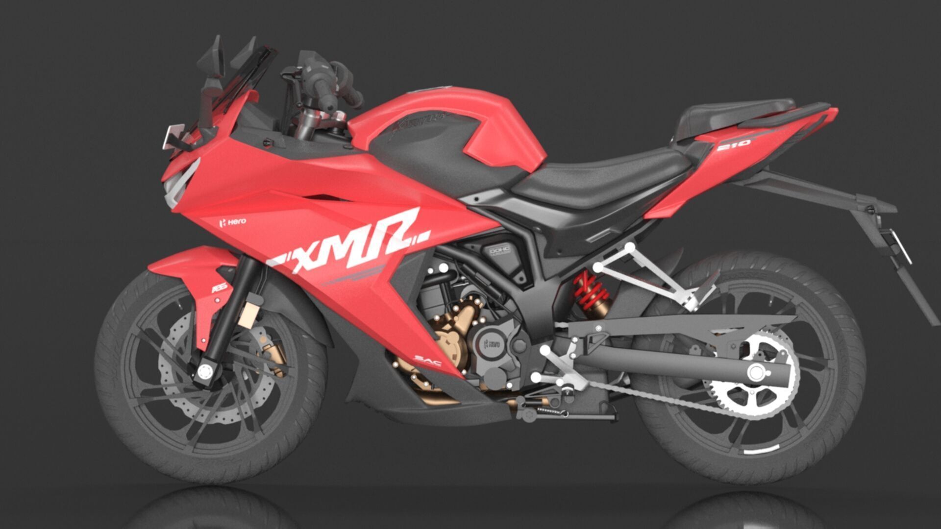 Hero Karizma XMR Bike Turbo Red Booking for Ex-Showroom Price Low-poly 3D model_11