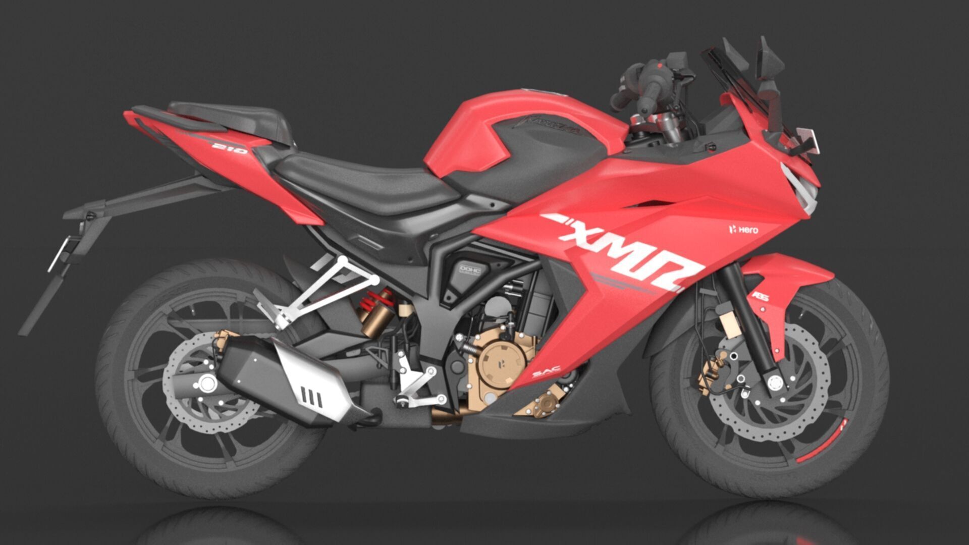 Hero Karizma XMR Bike Turbo Red Booking for Ex-Showroom Price Low-poly 3D model_6