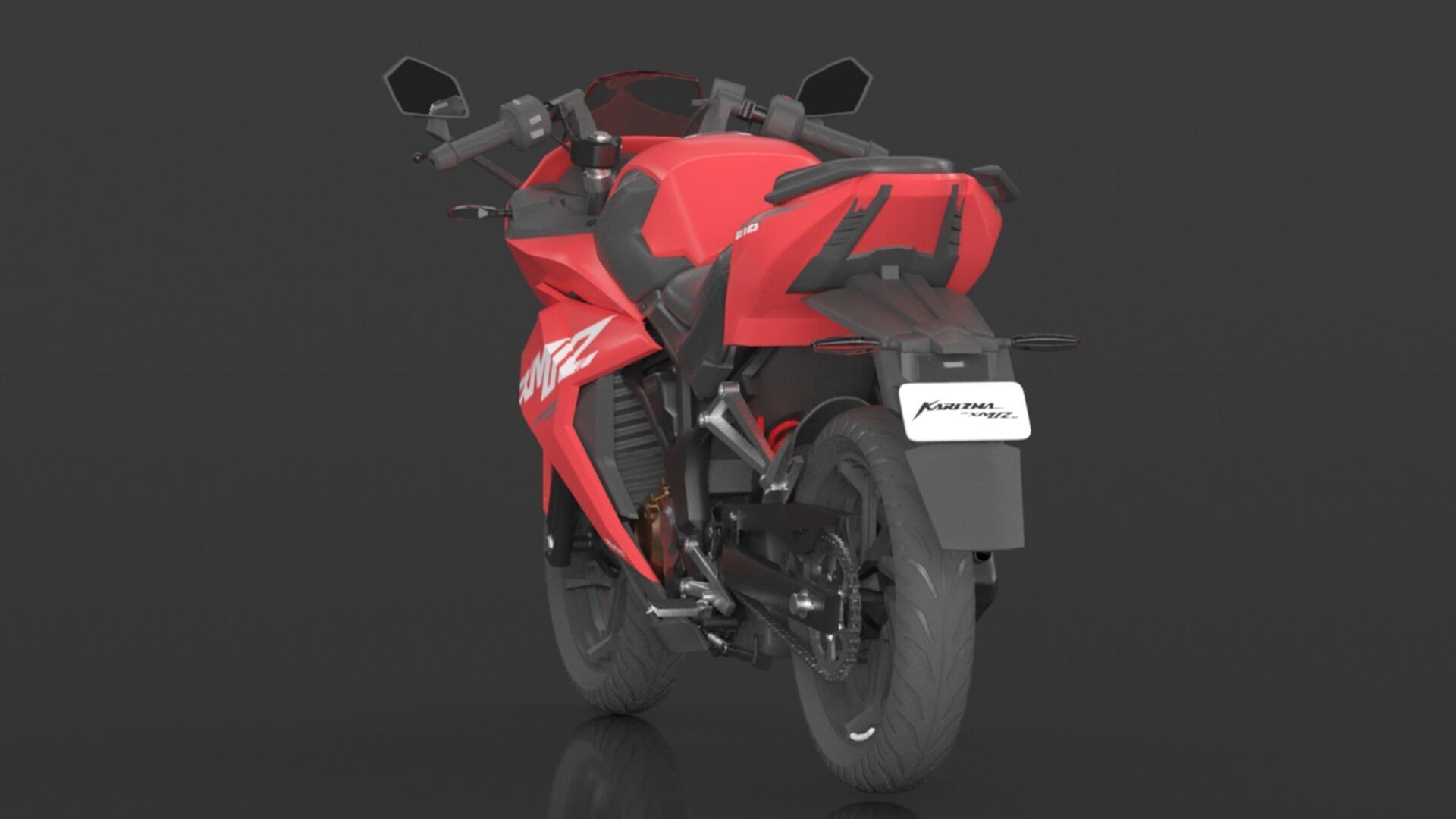 Hero Karizma XMR Bike Turbo Red Booking for Ex-Showroom Price Low-poly 3D model_9