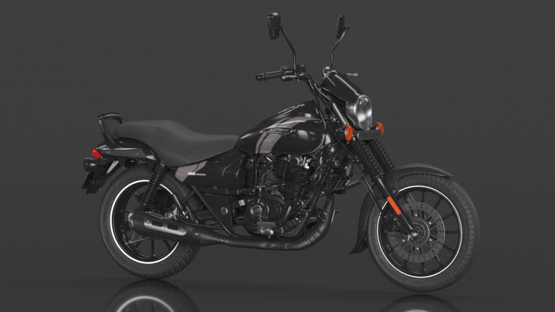 Bajaj Avenger 160 Street Ebony Black Low-poly 3D model_5
