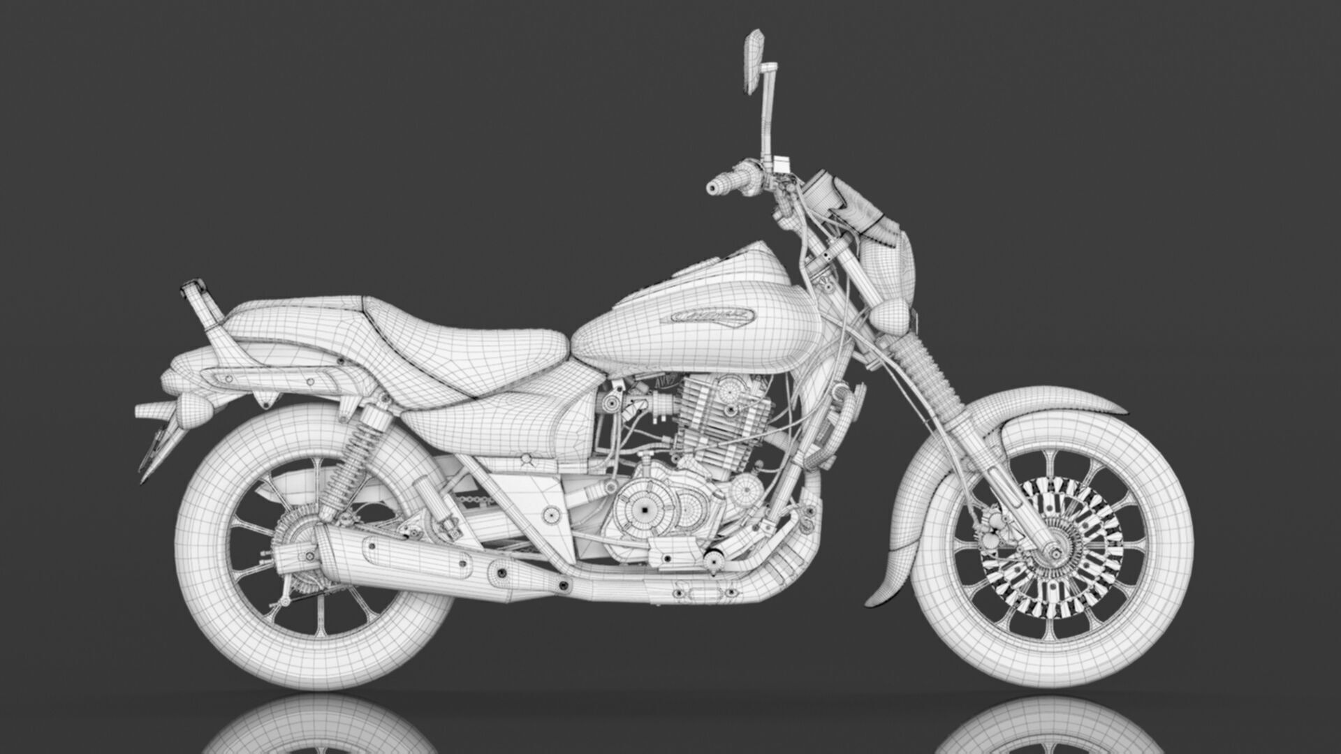 Bajaj Avenger 160 Street Ebony Black Low-poly 3D model_17