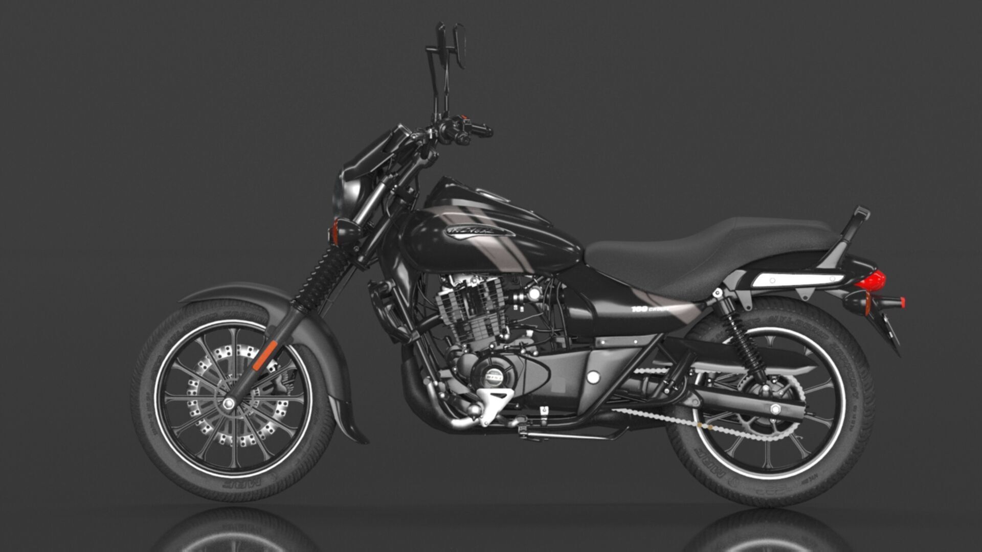 Bajaj Avenger 160 Street Ebony Black Low-poly 3D model_11