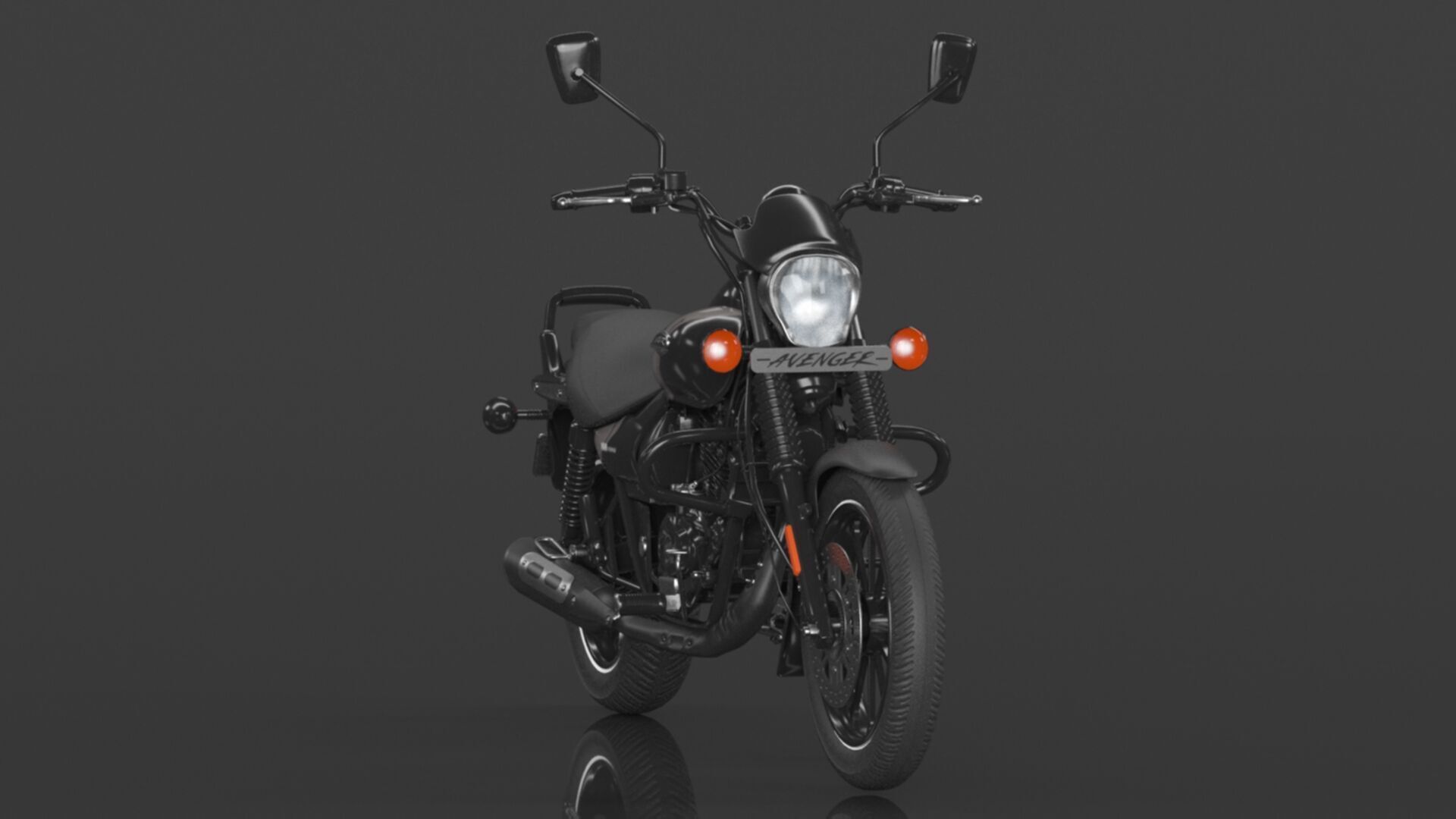 Bajaj Avenger 160 Street Ebony Black Low-poly 3D model_3