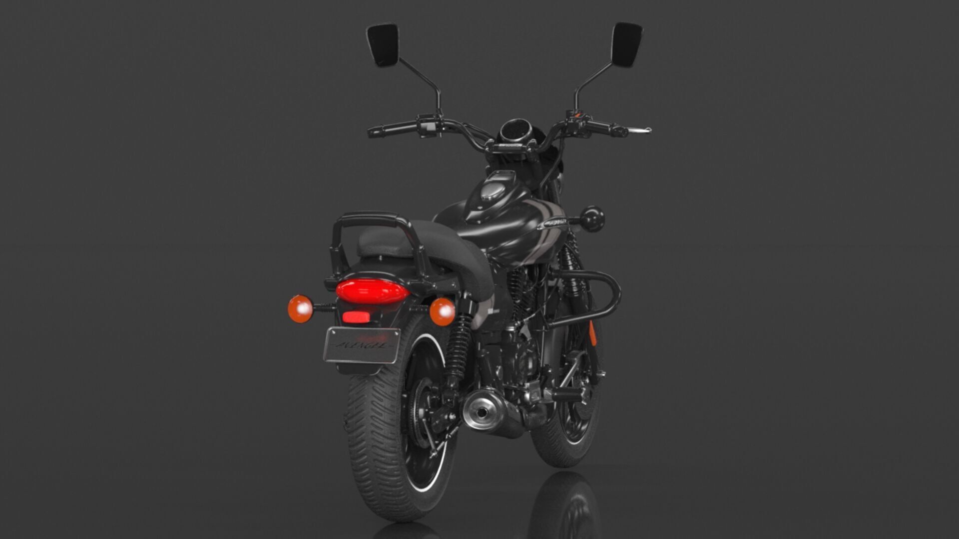 Bajaj Avenger 160 Street Ebony Black Low-poly 3D model_8