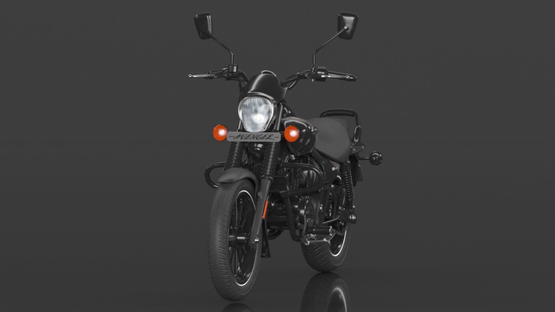 Bajaj Avenger 160 Street Ebony Black Low-poly 3D model_14