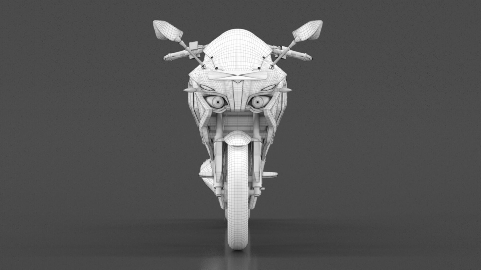Bajaj Pulsar RS 200 Motorbike White booking for Ex-Showroom Low-poly 3D model_32