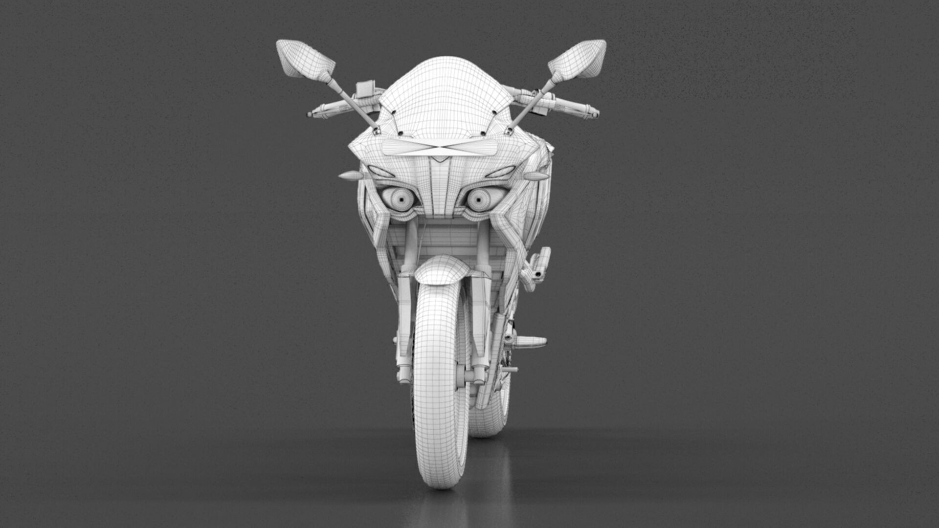 Bajaj Pulsar RS 200 Motorbike White booking for Ex-Showroom Low-poly 3D model_31