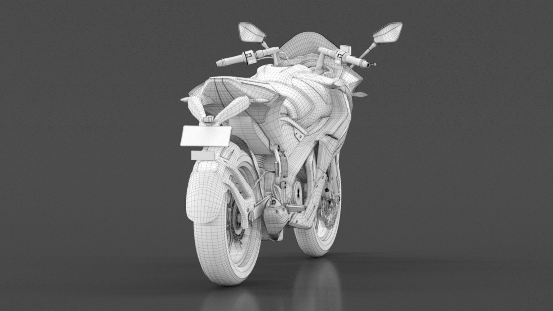 Bajaj Pulsar RS 200 Motorbike White booking for Ex-Showroom Low-poly 3D model_24