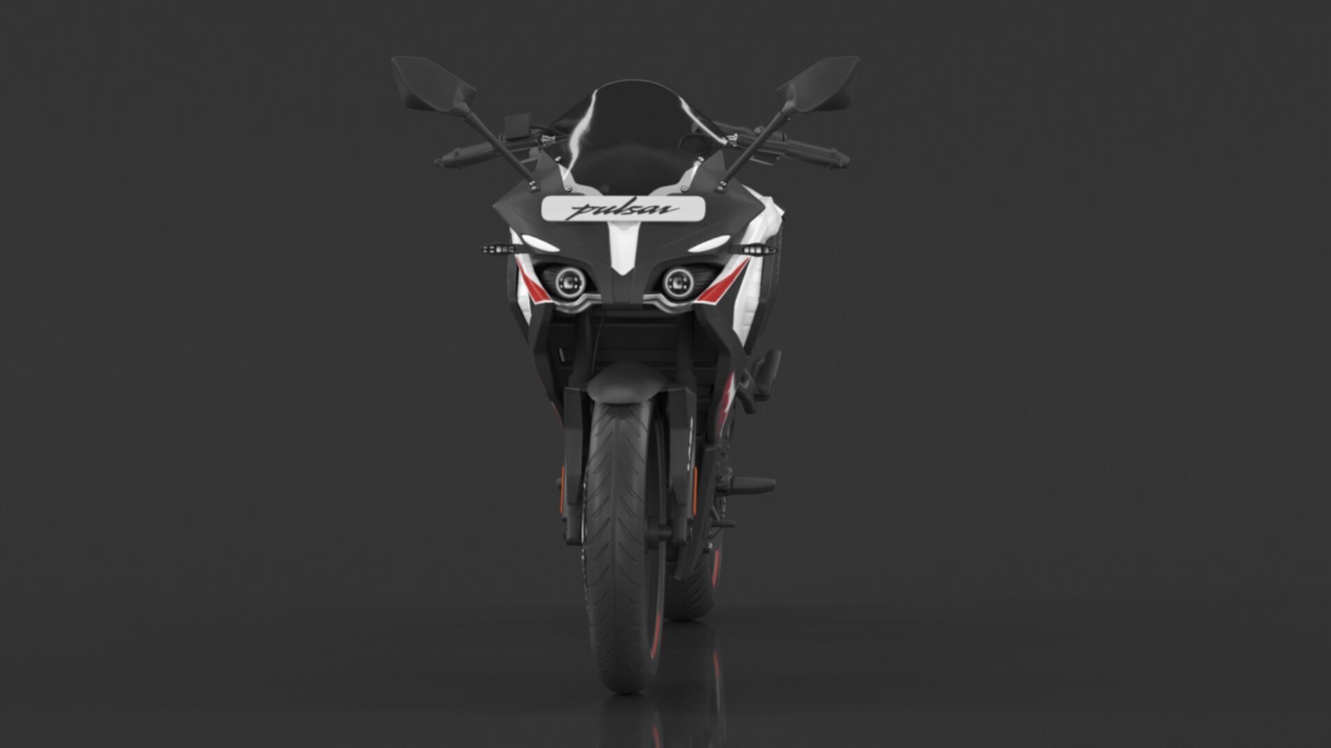 Bajaj Pulsar RS 200 Motorbike White booking for Ex-Showroom Low-poly 3D model_15