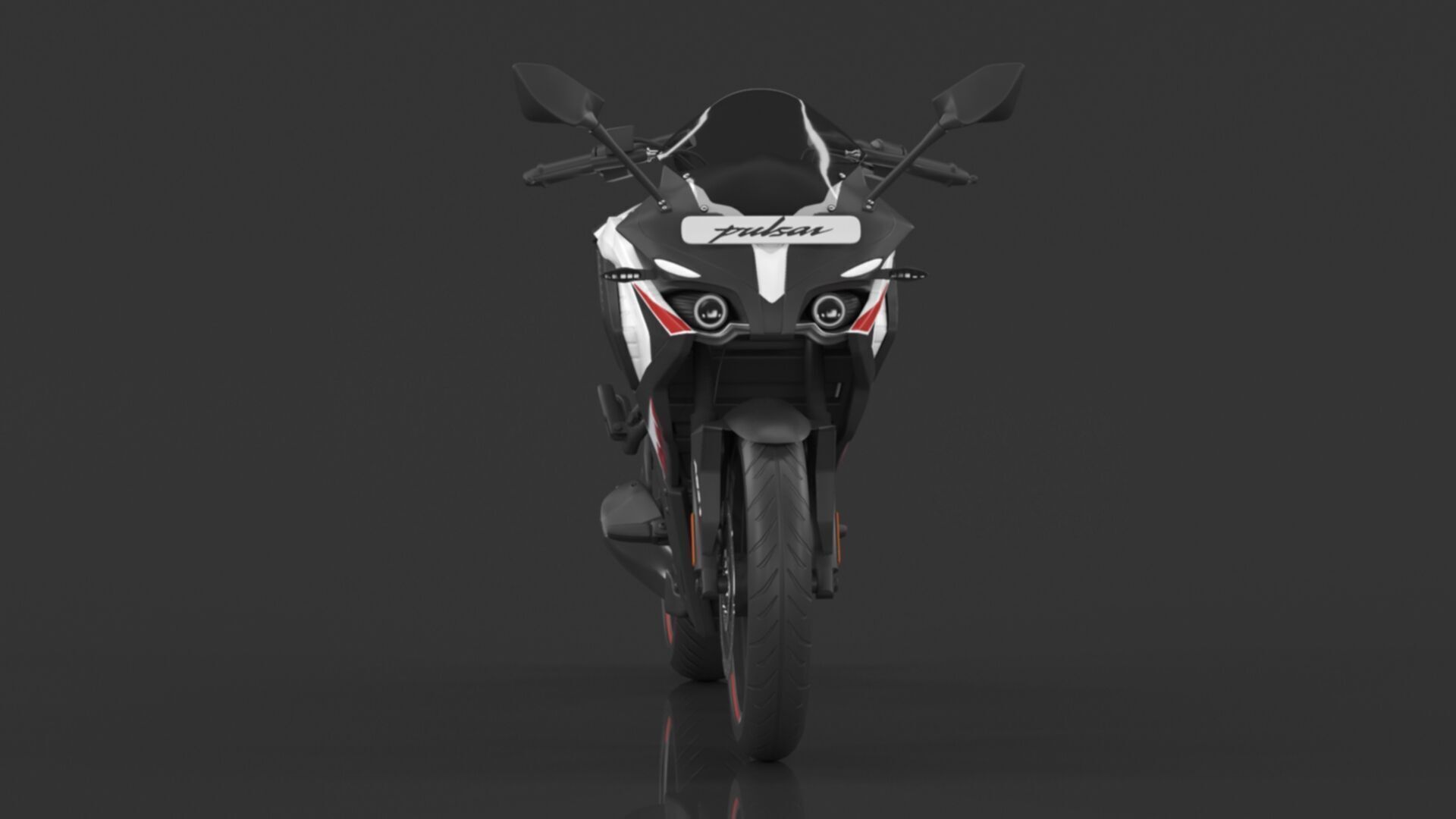 Bajaj Pulsar RS 200 Motorbike White booking for Ex-Showroom Low-poly 3D model_2