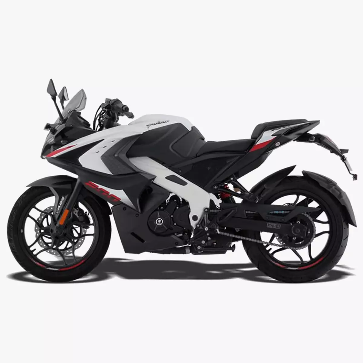 Bajaj Pulsar RS 200 Motorbike White booking for Ex-Showroom Low-poly 3D model_0