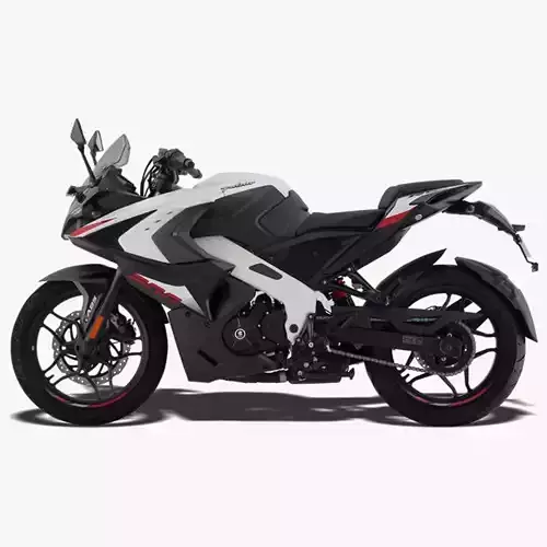 Bajaj Pulsar RS 200 Motorbike White booking for Ex-Showroom Low-poly 3D model