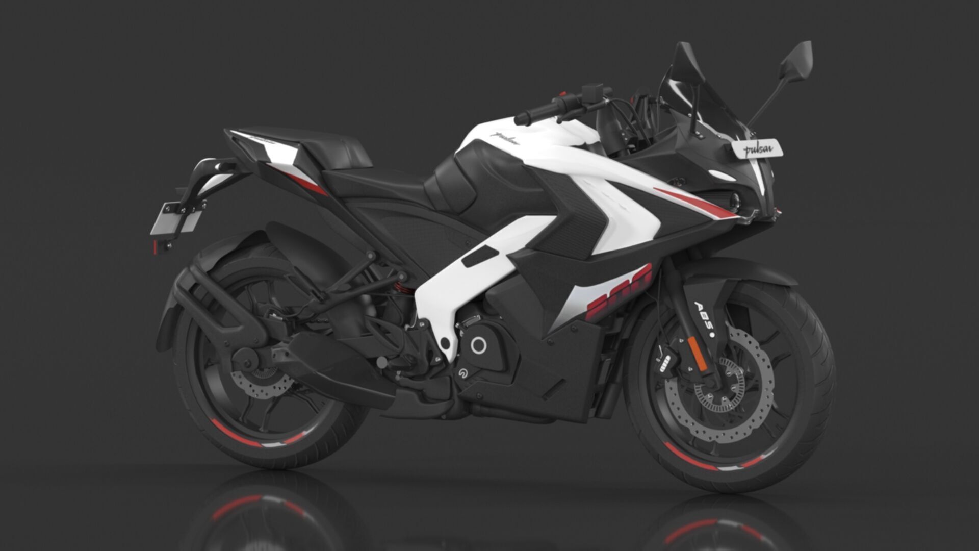 Bajaj Pulsar RS 200 Motorbike White booking for Ex-Showroom Low-poly 3D model_5