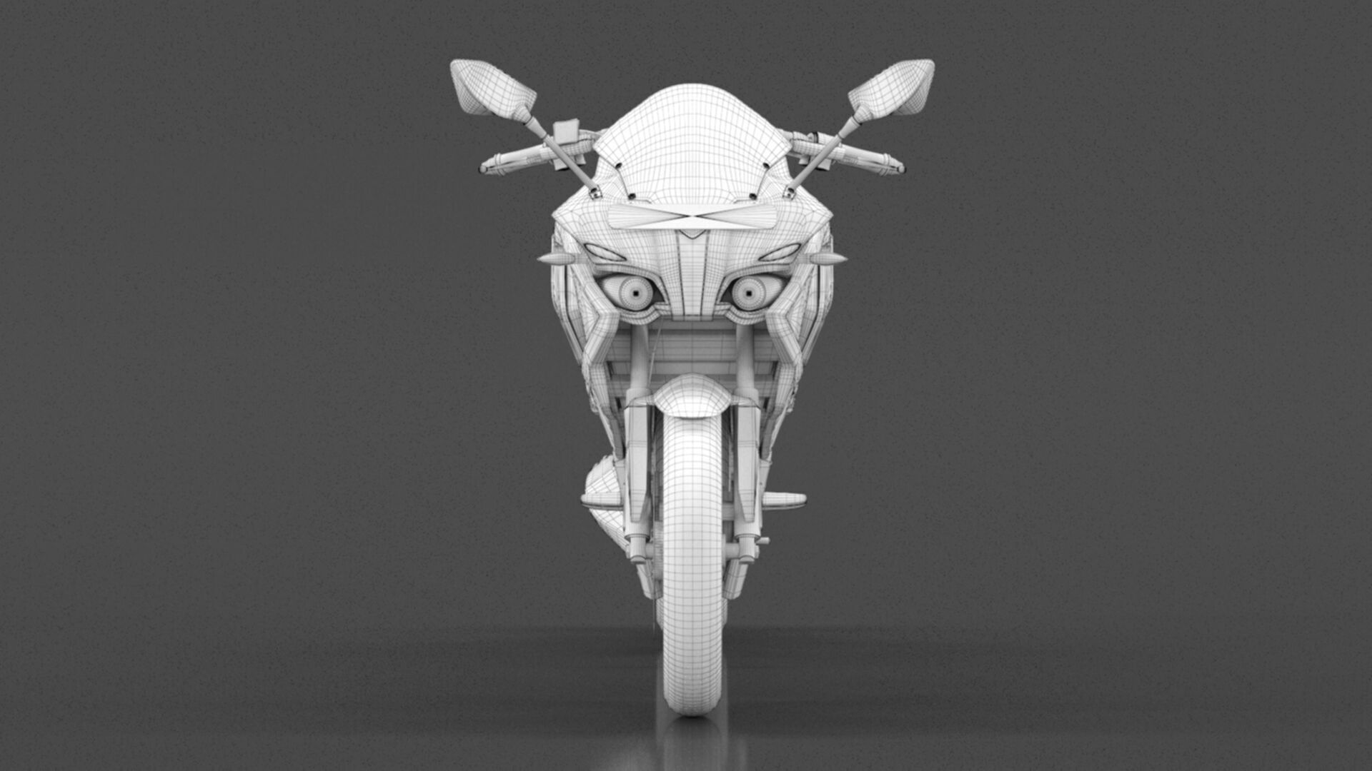 Bajaj Pulsar RS 200 Motorbike White booking for Ex-Showroom Low-poly 3D model_17