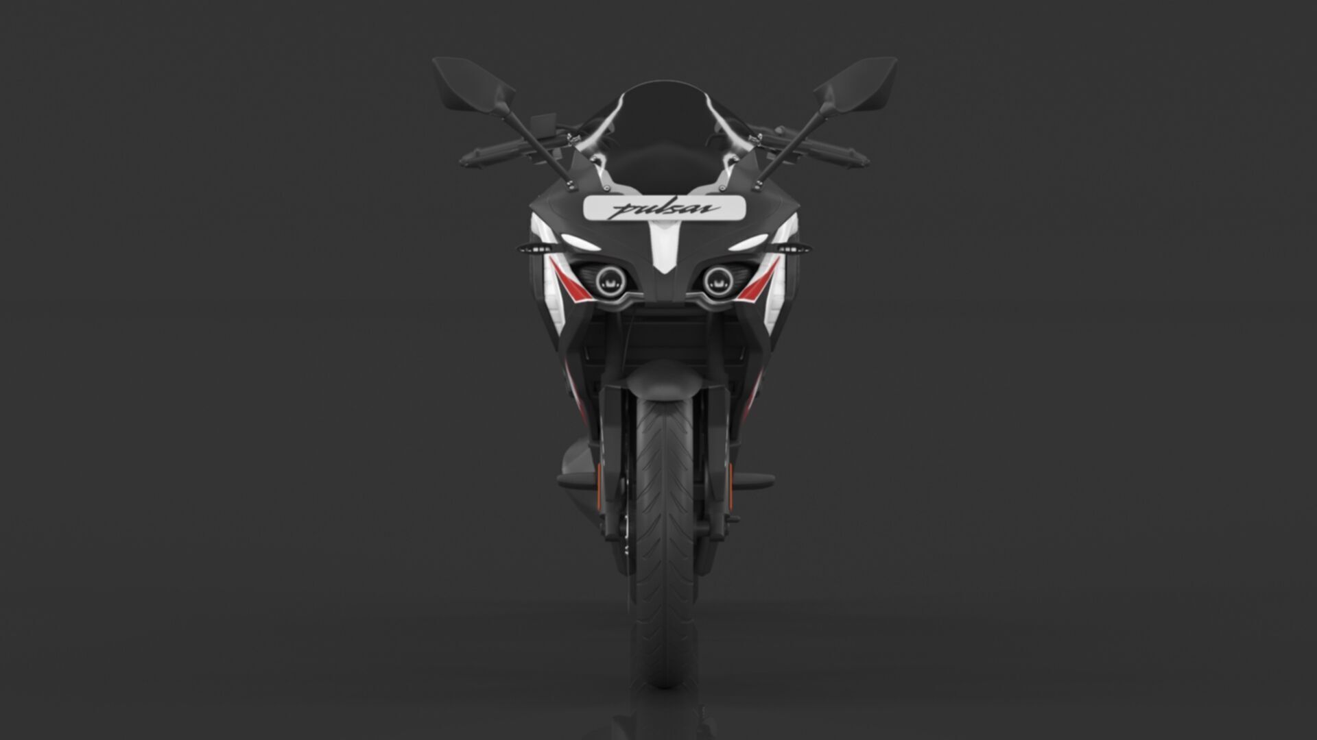 Bajaj Pulsar RS 200 Motorbike White booking for Ex-Showroom Low-poly 3D model_1