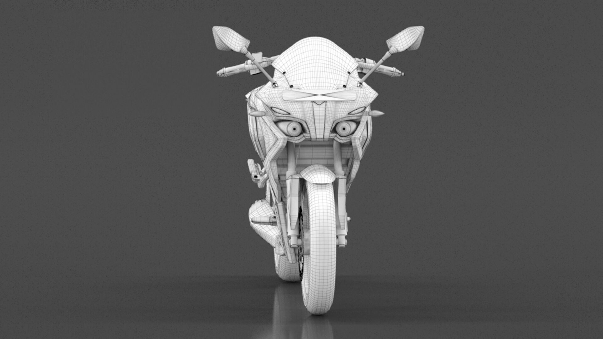 Bajaj Pulsar RS 200 Motorbike White booking for Ex-Showroom Low-poly 3D model_18