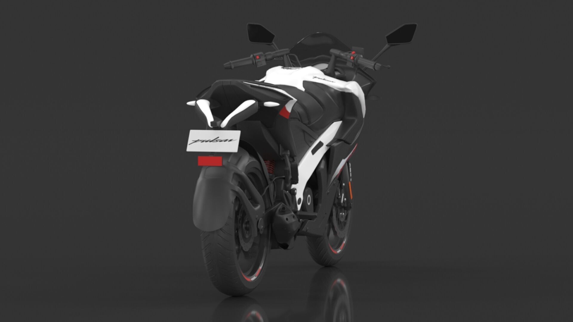 Bajaj Pulsar RS 200 Motorbike White booking for Ex-Showroom Low-poly 3D model_8