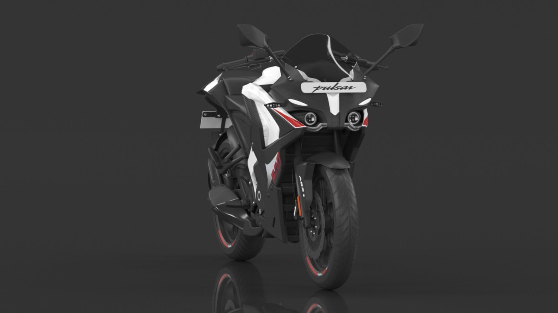Bajaj Pulsar RS 200 Motorbike White booking for Ex-Showroom Low-poly 3D model_3