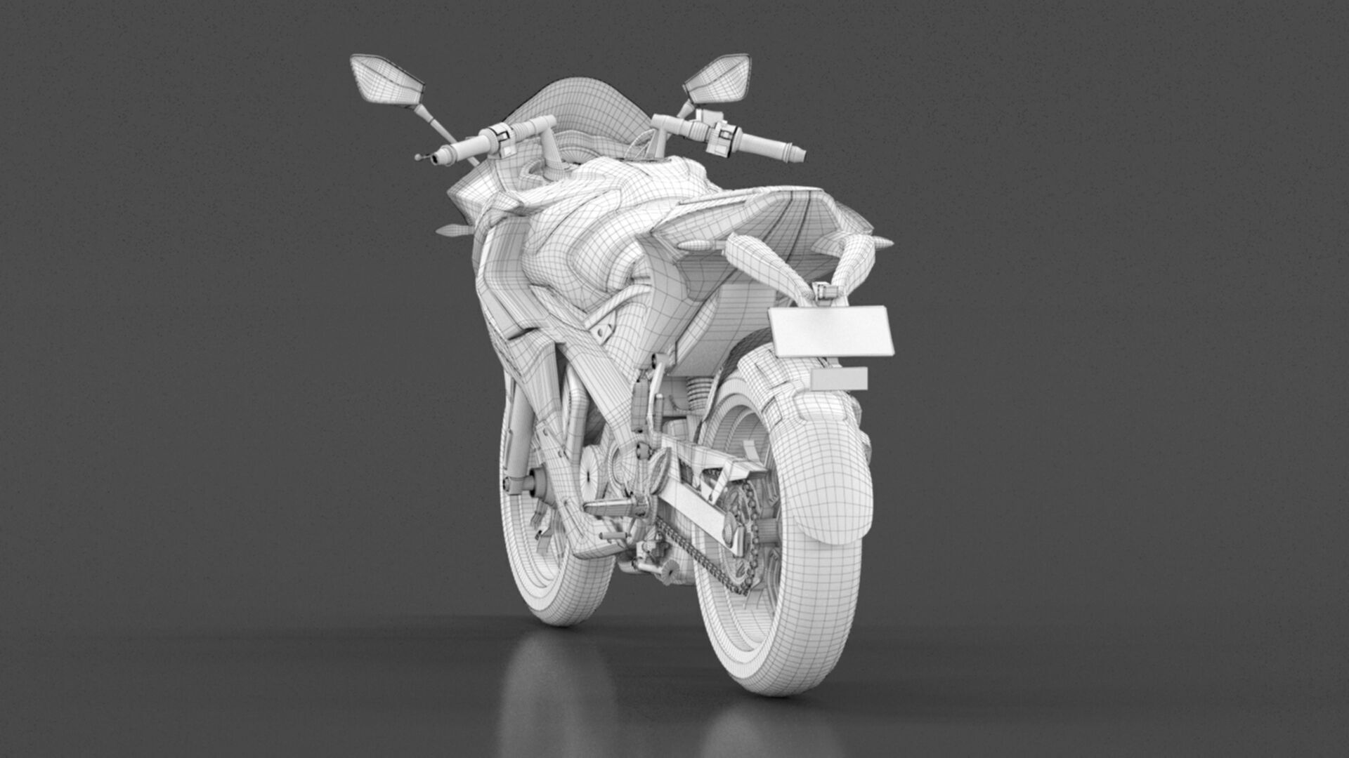 Bajaj Pulsar RS 200 Motorbike White booking for Ex-Showroom Low-poly 3D model_25