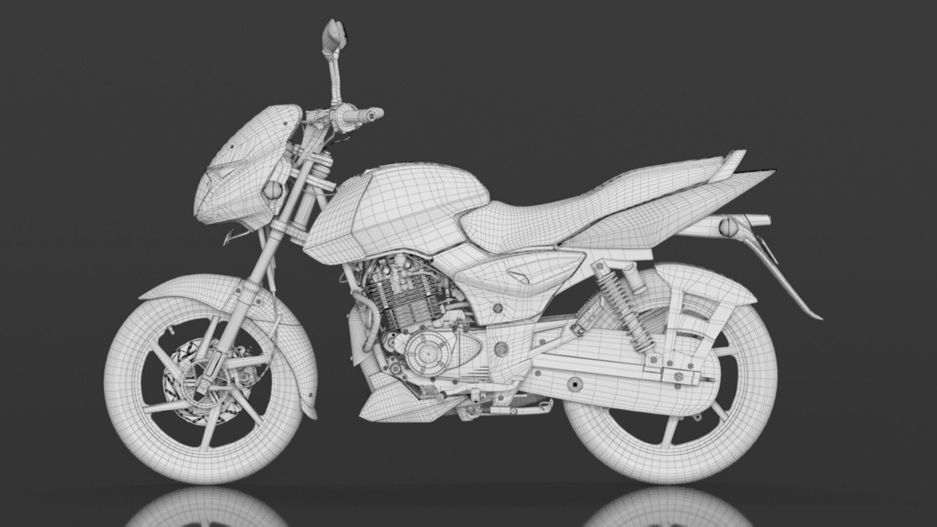 Bajaj Pulsar 150 SD UG Bike Sparkle Black Blue Low-poly 3D model_19