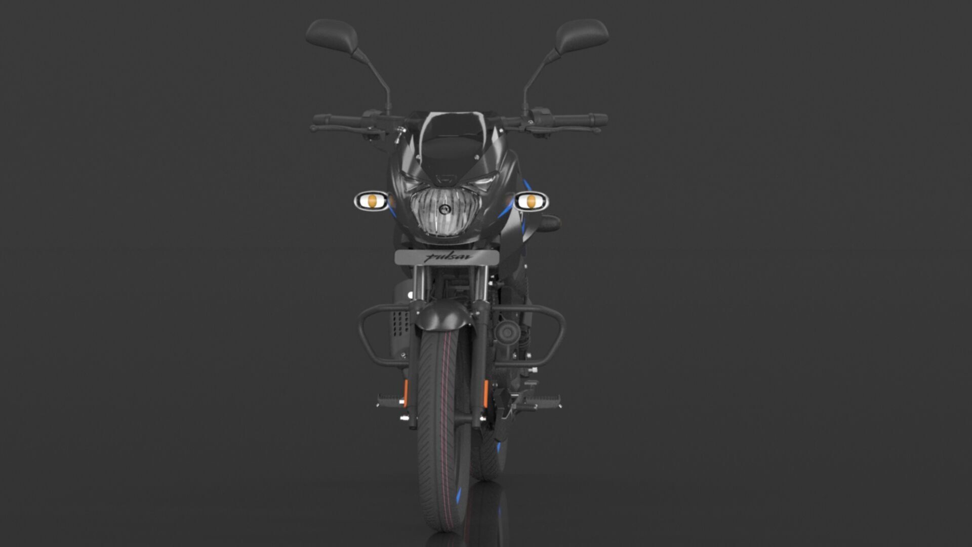 Bajaj Pulsar 150 SD UG Bike Sparkle Black Blue Low-poly 3D model_15
