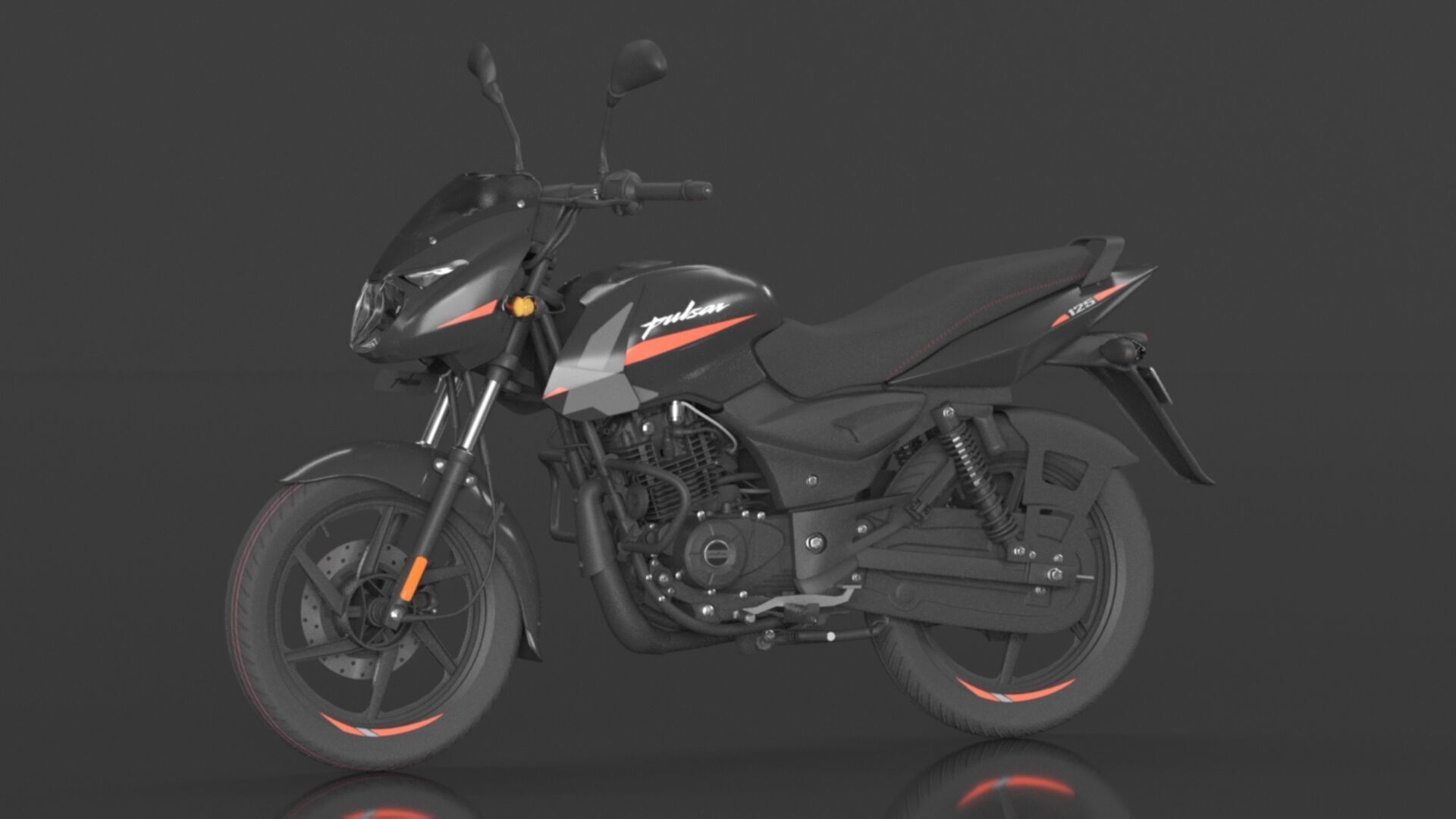 Bajaj Pulsar 125 Neon Disc Bike Low-poly 3D model_12